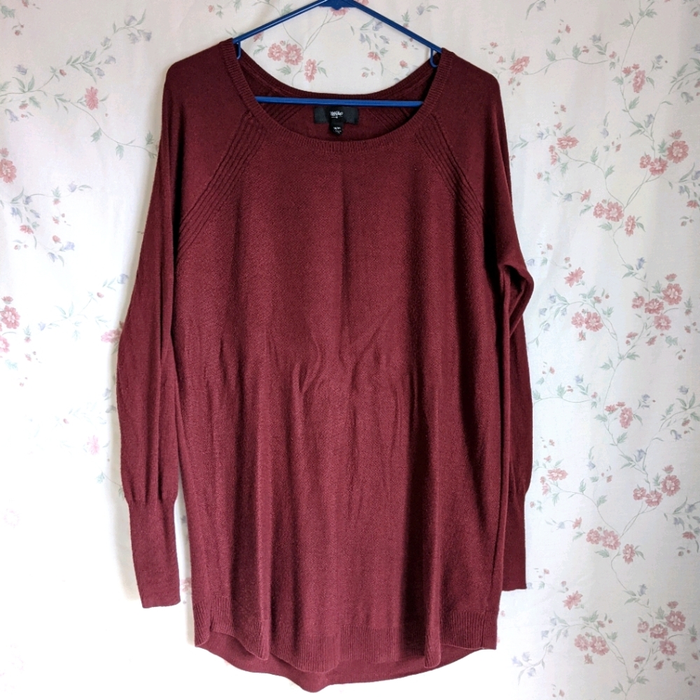 Maroon tunic sweater by Mossimo